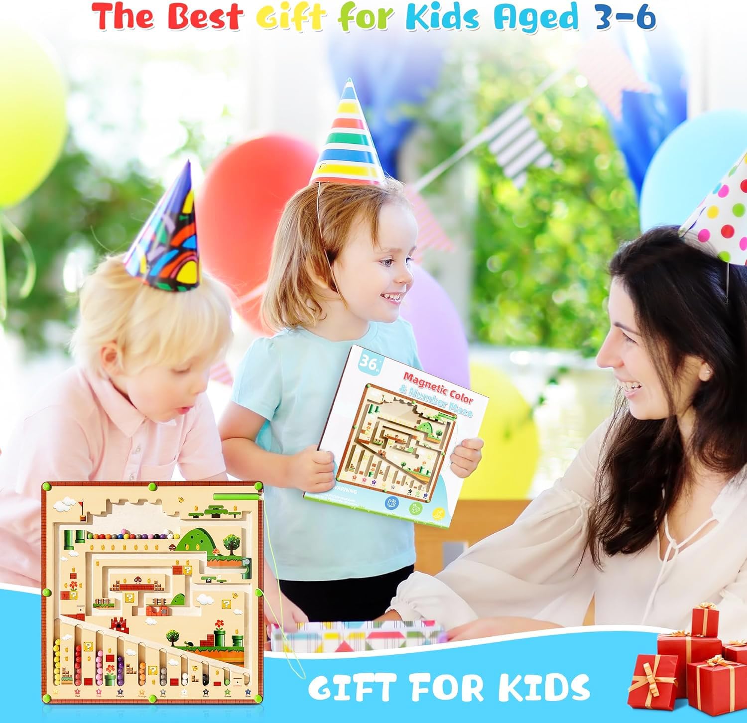 Magnetic Color and Number Maze, Montessori Toys for 3 4 Years Old Preschoolers, Wooden Puzzle Activity Board, Early Developmental Learning Toddler Toys - Counting, Matching, Sorting, Fine Motor Magnetic Color and Number Maze, Montessori Toys for 3 4 Years Old Preschoolers, Wooden Puzzle Activity Board, Early Developmental Learning Toddler Toys - Counting, Matching, Sorting, Fine Motor